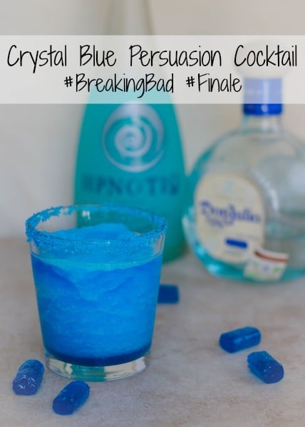 Crystal Blue Persuasion Cocktail for the Breaking Bad Finale – a blue margarita with a twist to send off one of the best television shows of all time! | foxeslovelemons.com