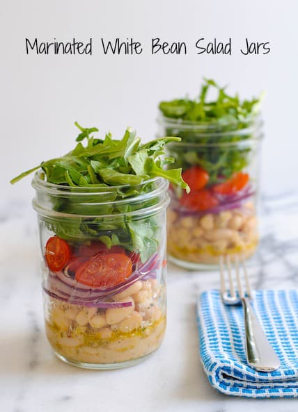 Marinated White Bean Salad Jars - Foxes Love Lemons