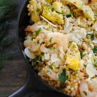 Lemon and Artichoke Couscous with Shrimp