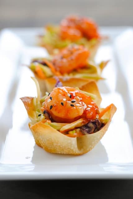 Asian Shrimp Wonton Cups