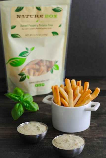 Pesto Ranch Dipping Sauce - A versatile and delicious homemade ranch dip. Serve with potato chips, crackers or veggies, or use as a salad dressing or sandwich spread! | foxeslovelemons.com