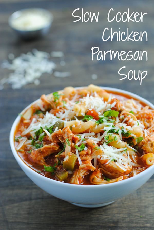 Slow Cooker Chicken Parmesan Soup All Of The Flavors Of Decadent Chicken Parmesan In A