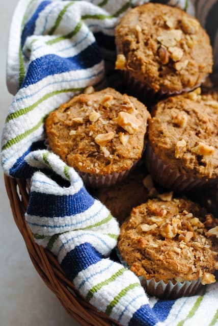 Maple-Pecan Bran Muffins - A tasty breakfast packed with vitamins and nutrients! | foxeslovelemons.com