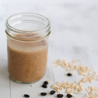 Mocha-Banana Breakfast Smoothie - A fruity smoothie and a cup of coffee...all in one! Get the energy to power through your day with this recipe! | foxeslovelemons.com