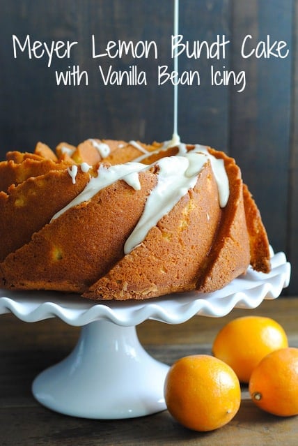 Meyer Lemon Bundt Cake with Vanilla Bean Icing | www.foxeslovelemons.com