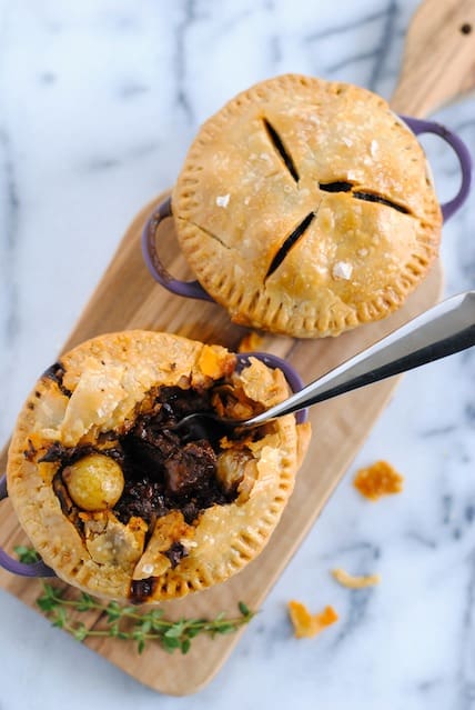 Short Rib Pot Pie - Luscious short ribs glazed with red wine and topped with flaky pastry. | foxeslovelemons.com