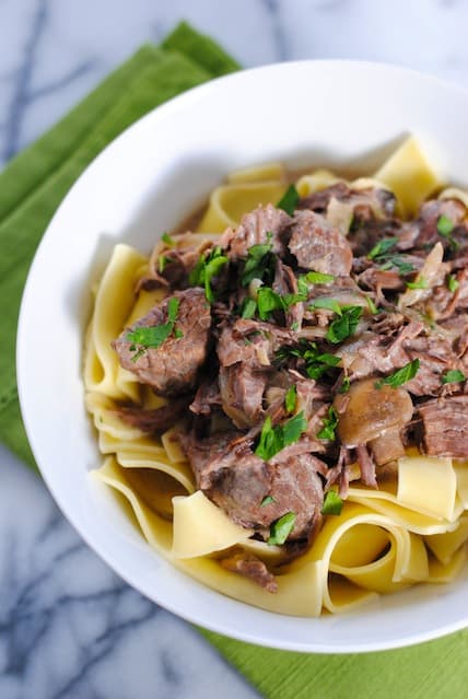 Crock Pot Beef Stroganoff - Foxes Love Lemons