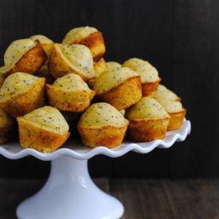 Lemon-Poppyseed Cornbread Mini Muffins - A versatile mini muffin that can be served with a savory meal or enjoyed on its own! | foxeslovelemons.com