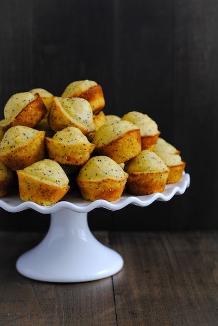 Lemon-Poppyseed Cornbread Mini Muffins - A versatile mini muffin that can be served with a savory meal or enjoyed on its own! | foxeslovelemons.com