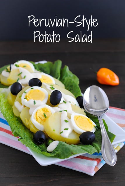 Peruvian-Style Potato Salad - A creamy, cheesy and slightly spicy twist on potato salad. | foxeslovelemons.com