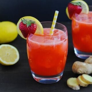 Strawberry-Ginger Lemonade - A unique and refreshing twist on classic lemonade! | foxeslovelemons.com