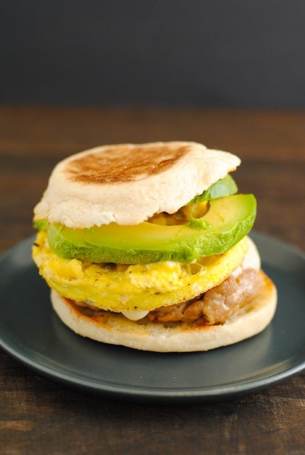 Avocado & Sausage Egg Muffin - An at-home breakfast that blows away the competition at the drive-through! | foxeslovelemons.com