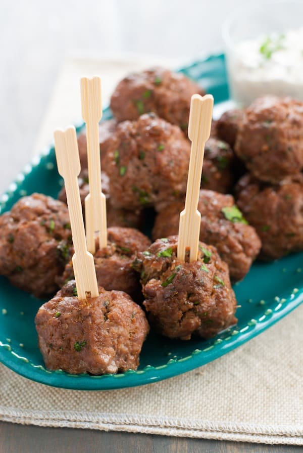 Snappy Cocktail Meatballs with Creamy Mustard Sauce - Foxes Love Lemons