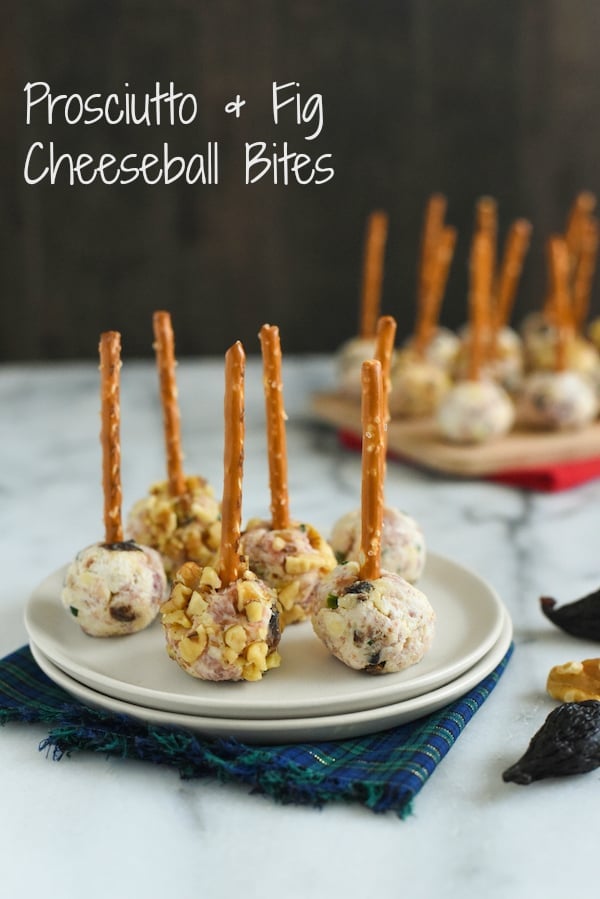 Prosciutto & Fig Cheeseball Bites - A simple, fun party bite that can be adapted to use whatever ingredients you have on hand! | foxeslovelemons.com