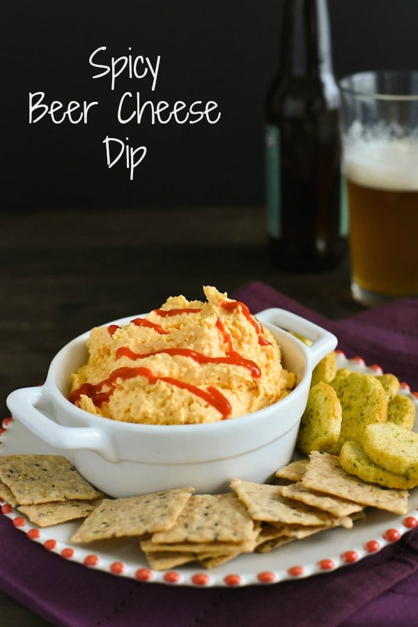 Spicy Beer Cheese Dip - A party favorite! Dip a cracker into it, or spread it on a sandwich! | foxeslovelemons.com