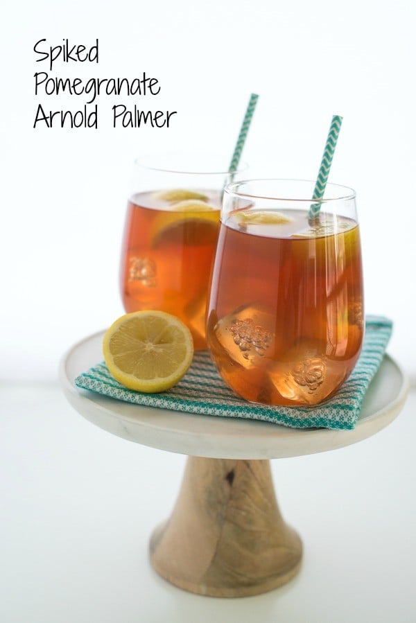 Spiked Pomegranate Arnold Palmer - A twist on the classic iced tea/lemonade drink, spiked with pomegranate liqueur. | foxeslovelemons.com