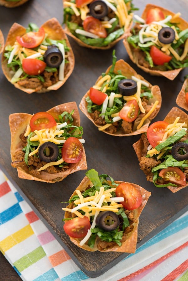 Mini Taco Salad Cups - Meatloaf and Melodrama