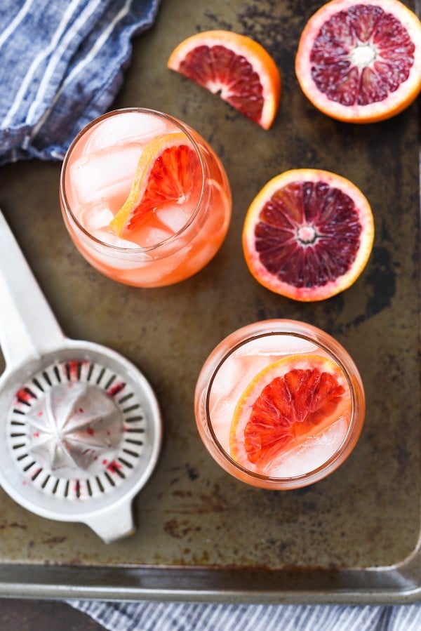 Blood Orange Sangria - Whip up this party-perfect big batch cocktail with just four simple ingredients! | foxeslovelemons.com