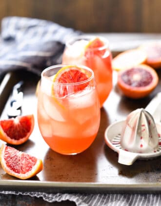 Blood Orange Sangria - Whip up this party-perfect big batch cocktail with just four simple ingredients! | foxeslovelemons.com