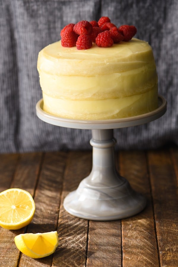 Lemon & Raspberry Cake for Two - This sweet little cake is bursting with enough fruit flavor to brighten up a cold winter day. | foxeslovelemons.com