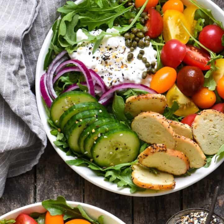 Everything Bagel Cottage Cheese Power Bowls - A bright and vibrant lunch to power you through a long afternoon! | foxeslovelemons.com