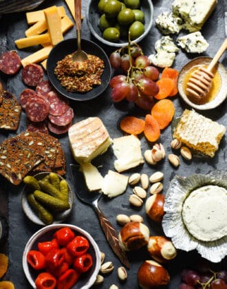 Cheese Board for Beer - All of the salty, spicy, creamy, nutty and pickled items you need to assemble an appetizer spread perfect for a beer-tasting party. | foxeslovelemons.com