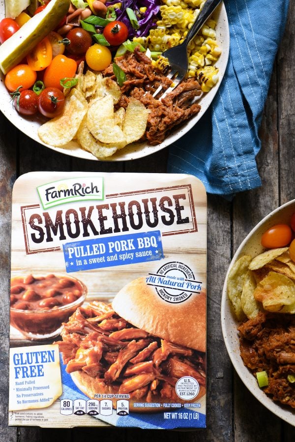 BBQ Party Dinner Bowls - A classic backyard BBQ party, in one bowl! Turn to this quick-fix wholesome recipe for a fresh family dinner this summer! | foxeslovelemons.com