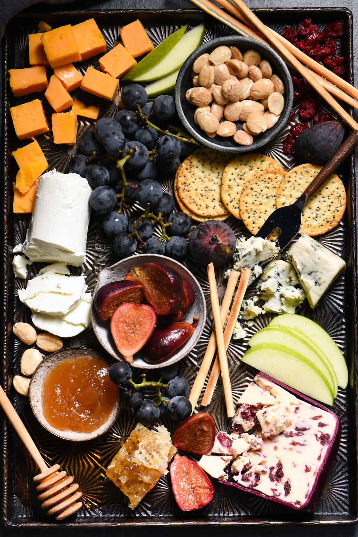 Autumn Cheese Board with Ginger Pickled Figs - An easy entertaining spread that celebrates fall's bounty! | foxeslovelemons.com