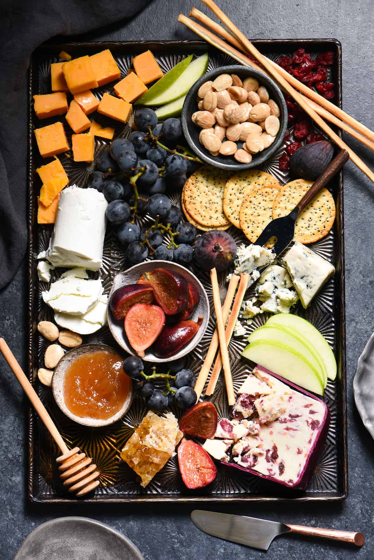 Autumn Cheese Board with Ginger Pickled Figs - An easy entertaining spread that celebrates fall's bounty! | foxeslovelemons.com