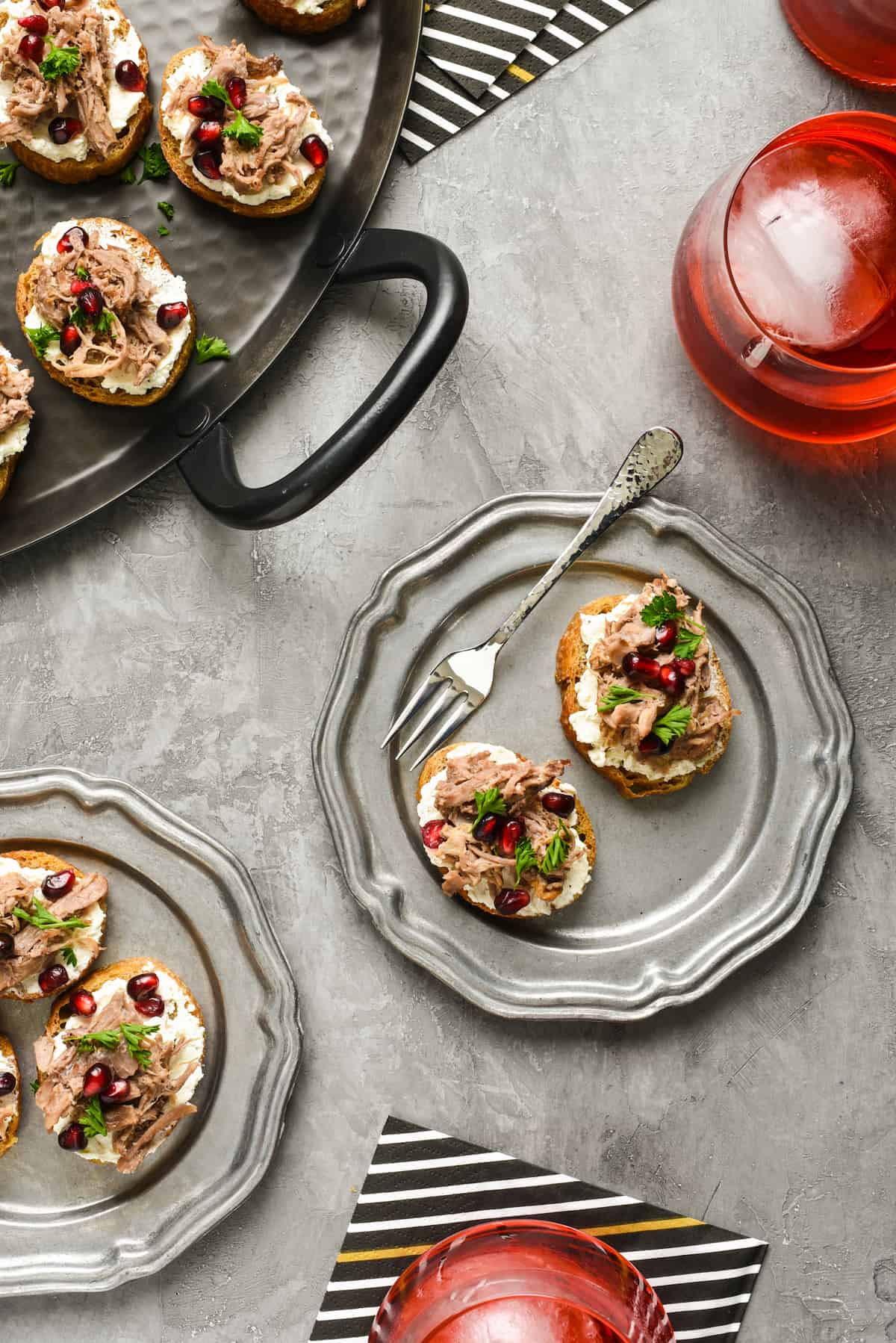 Lamb & Pomegranate Crostini | foxeslovelemons.com