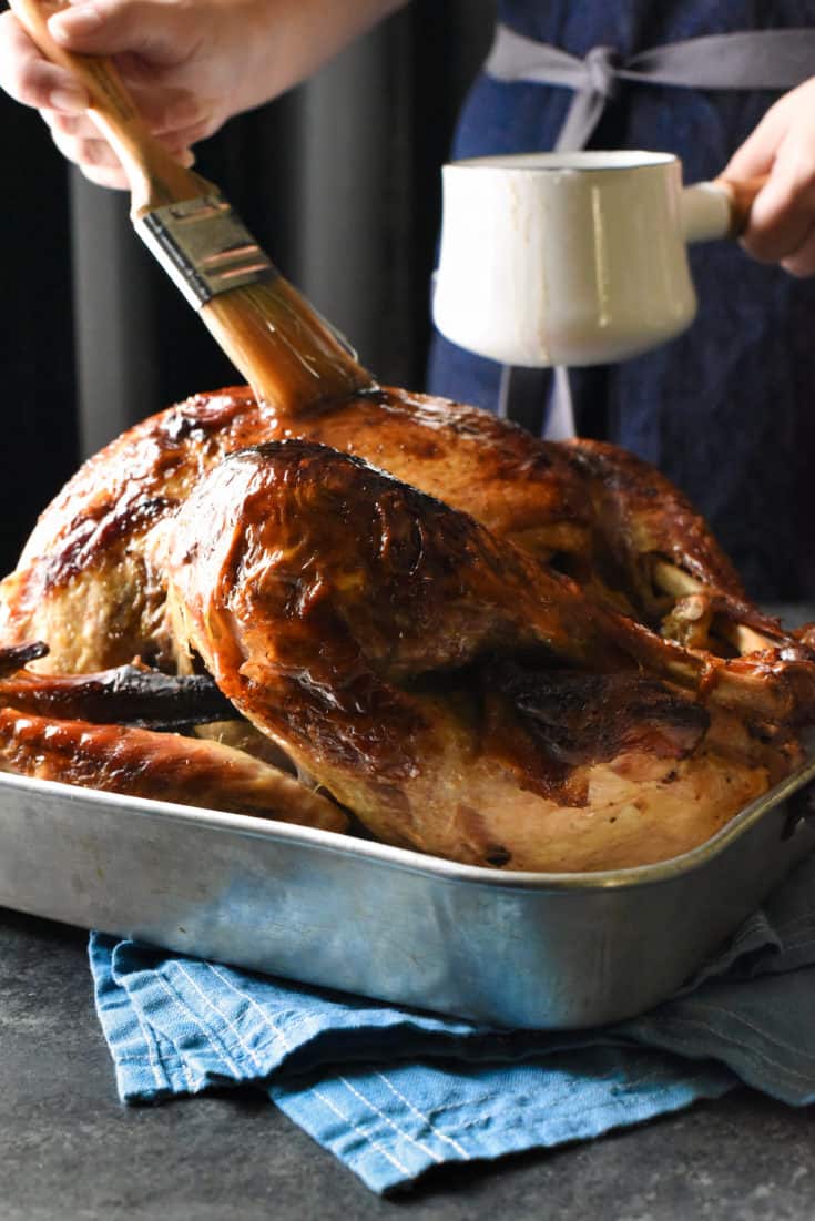 Oven Roasted Turkey Recipe With Maple Bourbon Glaze - Foxes Love Lemons