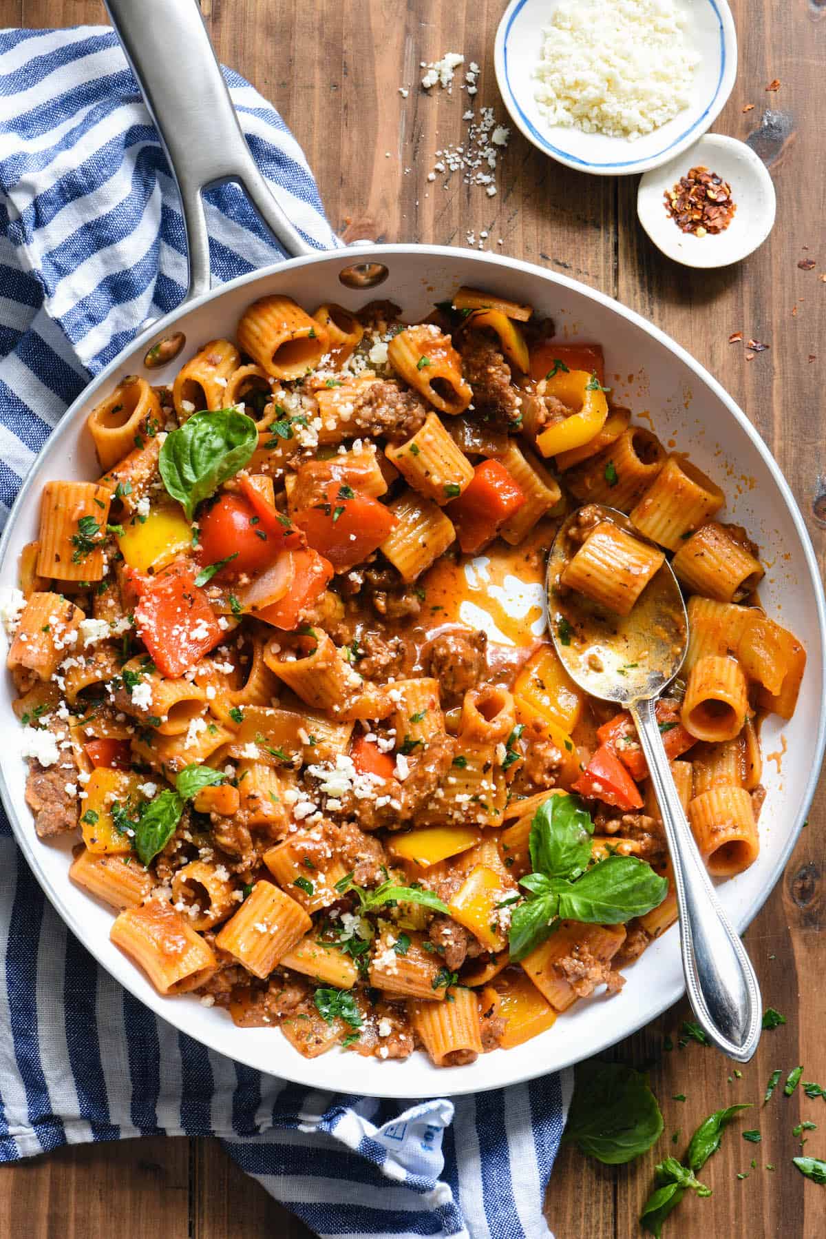 Turkey Italian Sausage With Tomato Sauce And Rigatoni Recipe