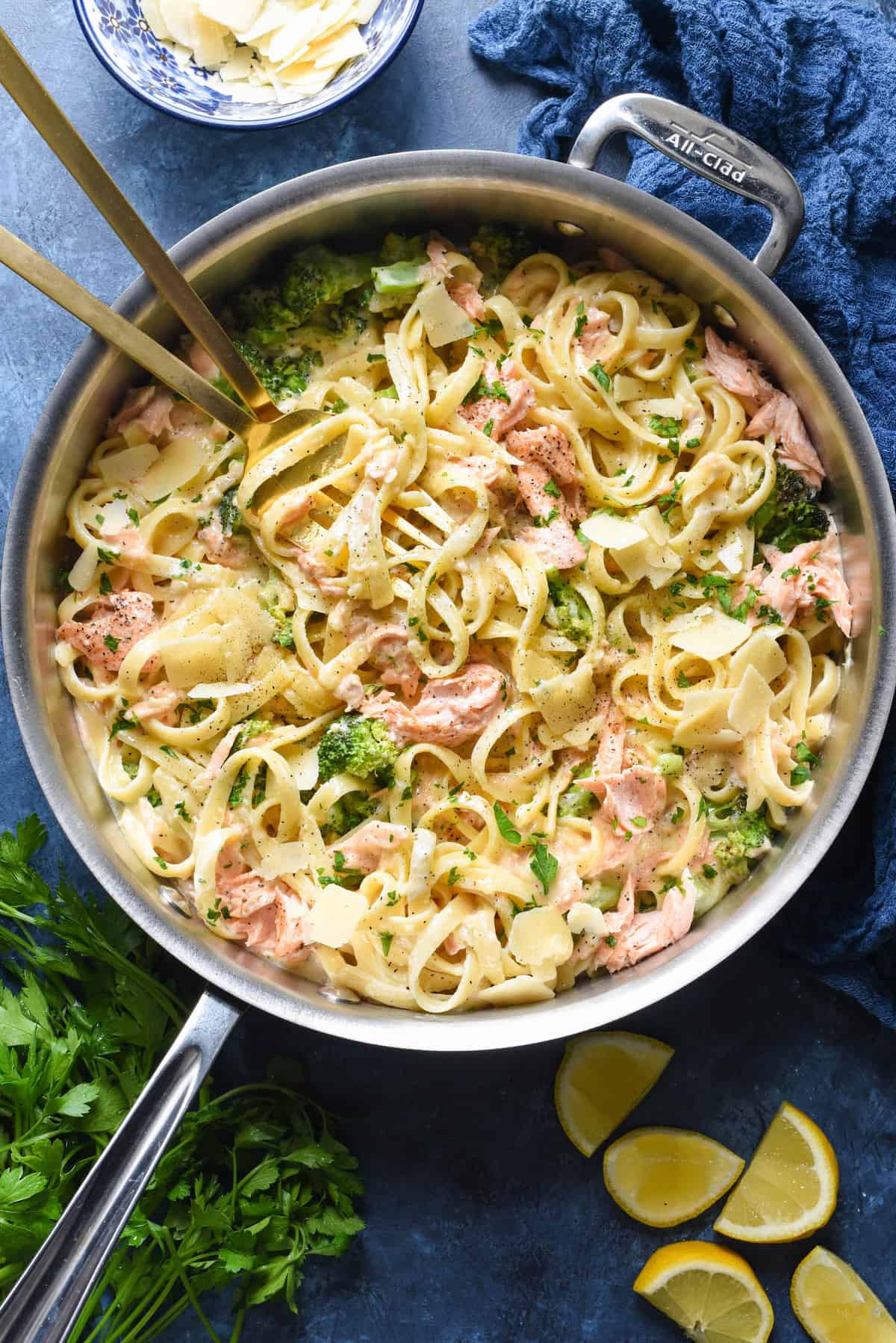 Salmon Alfredo Pasta - Foxes Love Lemons