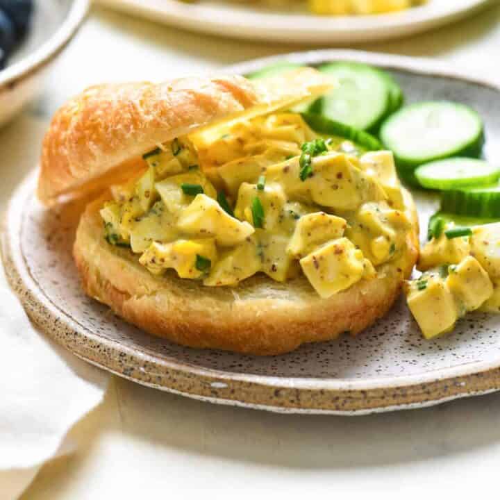 Classic Egg Salad Sandwich with Pickle