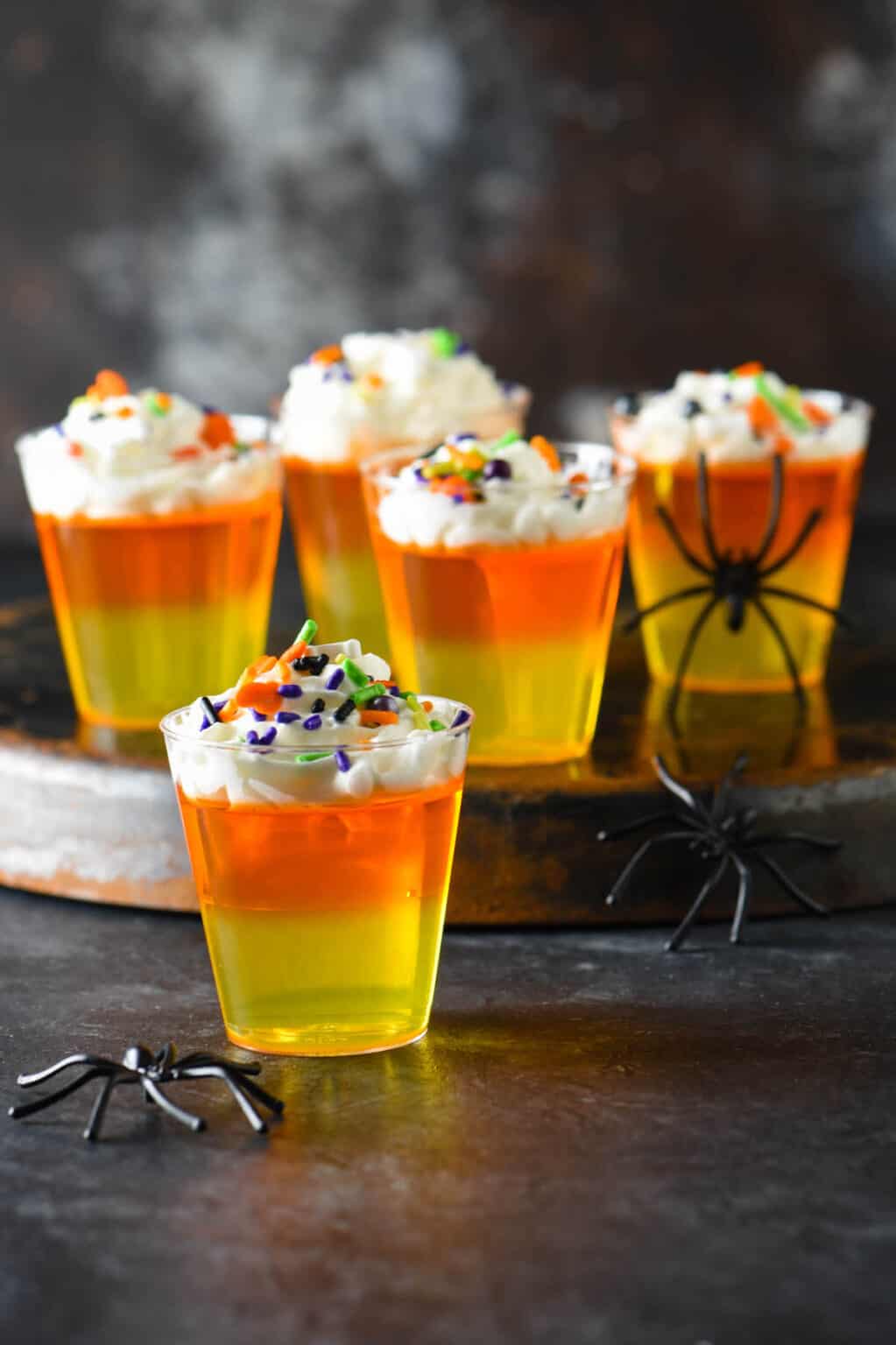 Candy Corn Shot (Jello Shot Recipe Halloween) Foxes Love Lemons