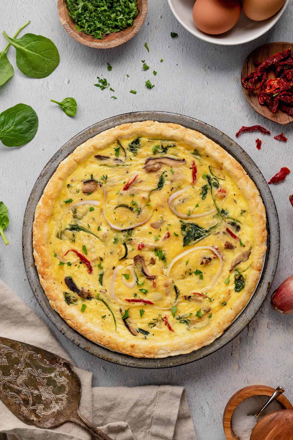 Vegetable Quiche Recipe (Vegetarian) - Foxes Love Lemons