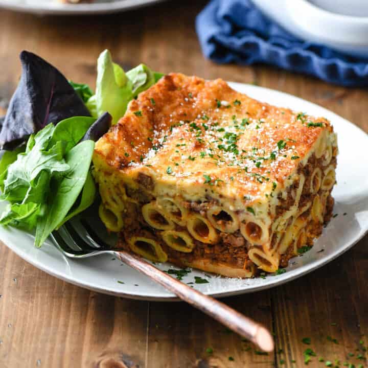 Greek Lasagna (Pastitsio) - Make Ahead! - Foxes Love Lemons