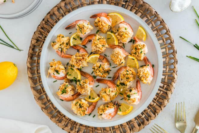 Baked Stuffed Shrimp with Crab - Foxes Love Lemons