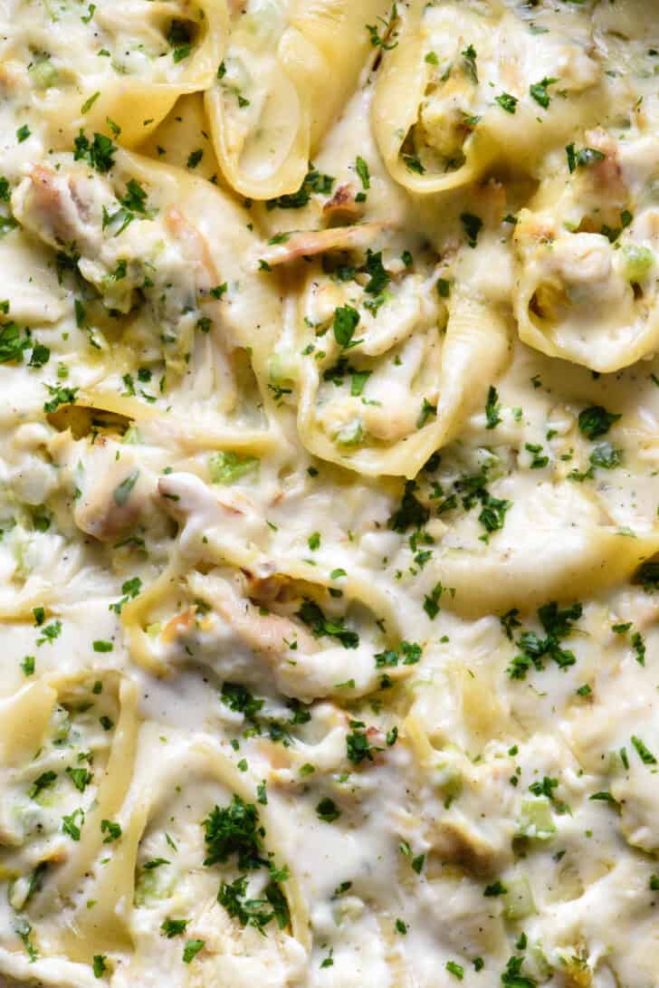 Chicken Alfredo Stuffed Shells Recipe - Foxes Love Lemons