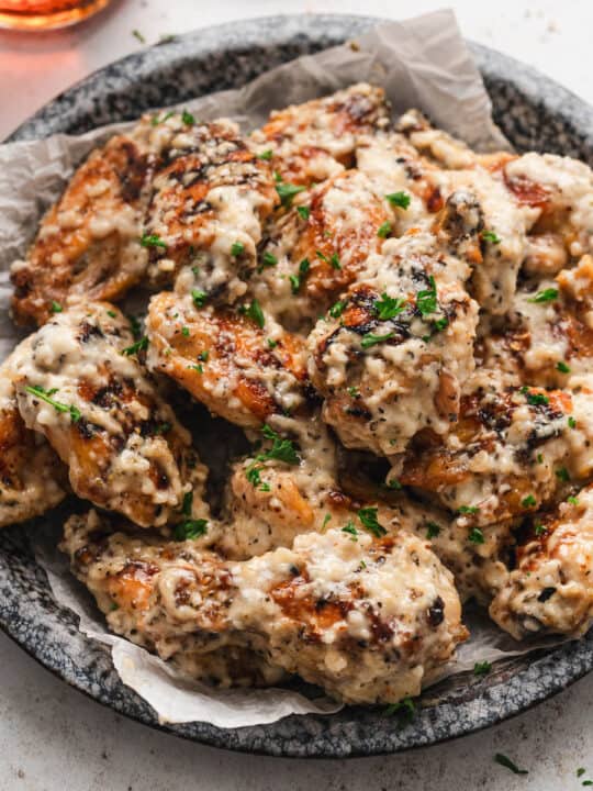Garlic Parmesan Wing Sauce Recipe - Foxes Love Lemons
