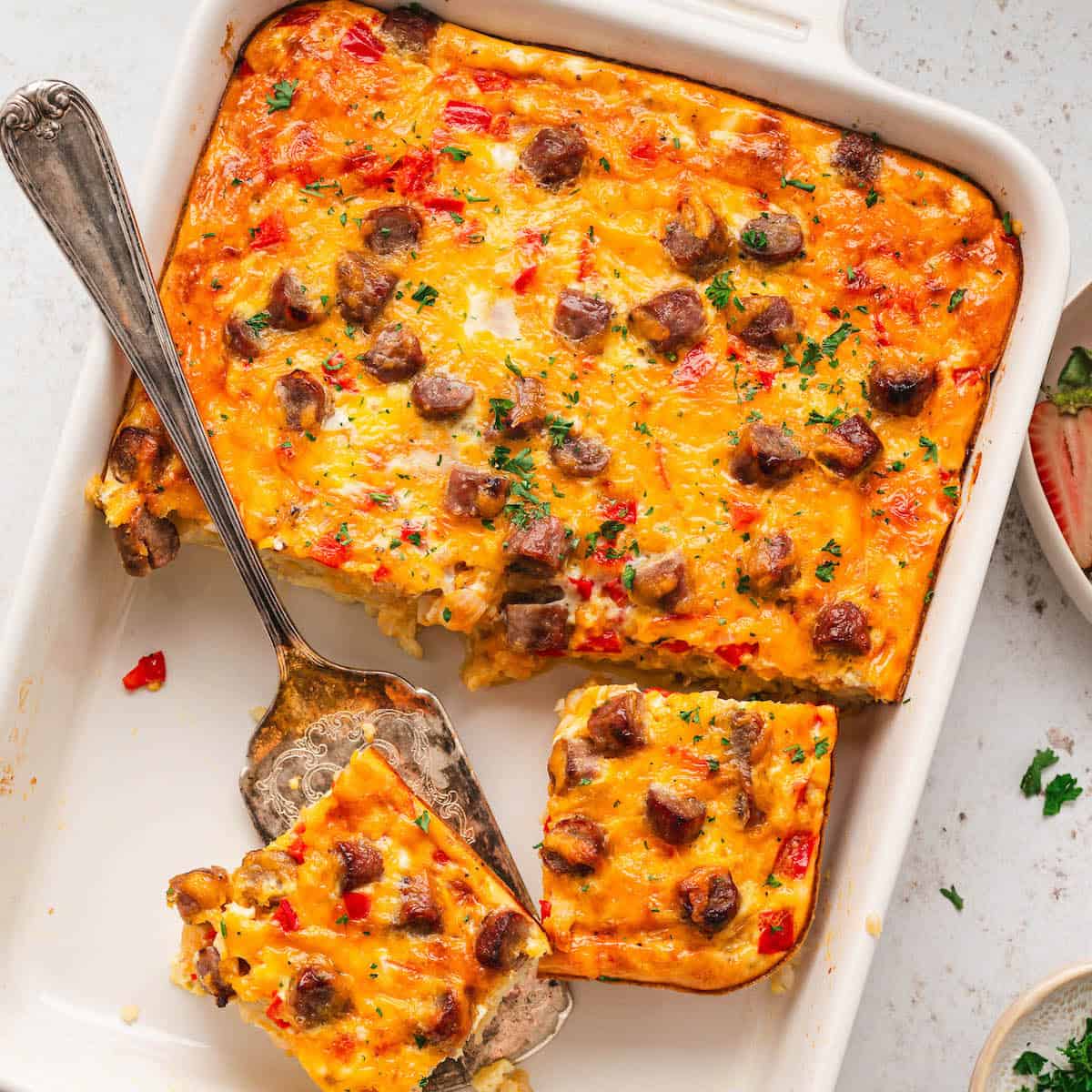 Sausage and Egg Breakfast Casserole - Foxes Love Lemons