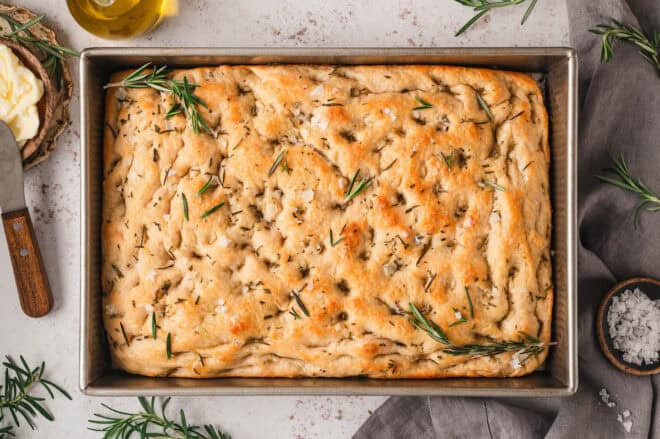 Homemade Focaccia Bread - Foxes Love Lemons