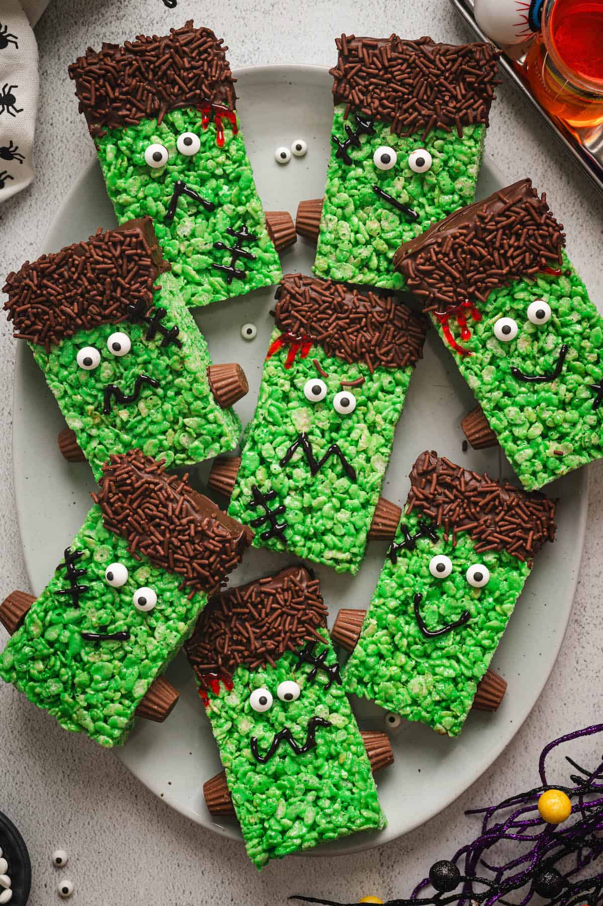 Frankenstein Monster Rice Krispie Treats - Foxes Love Lemons